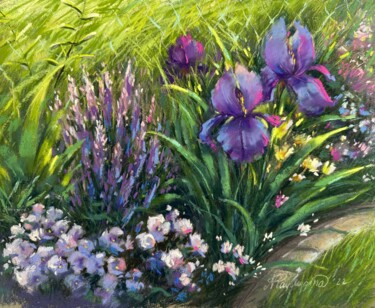 Картина под названием "Purple August" - Natalya Paydugina, Подлинное произведение искусства, Пастель