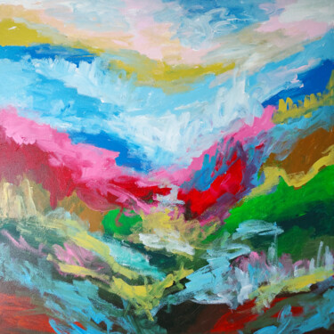 Painting titled "Landscape Abstract…" by Natalya Volynska, Original Artwork, Acrylic