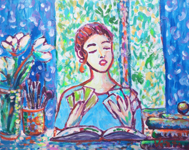 Malerei mit dem Titel "Sweet Dreams Woman…" von Natalya Volynska, Original-Kunstwerk, Acryl