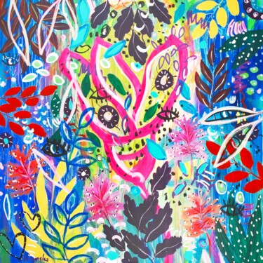 Malerei mit dem Titel "Flower Garden Abstr…" von Natalya Volynska, Original-Kunstwerk, Acryl