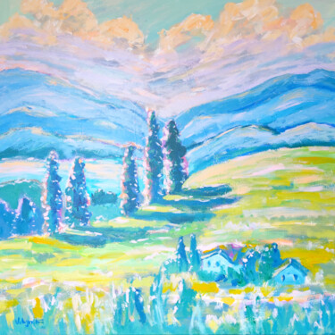 Malerei mit dem Titel "Berg Landschaft Mal…" von Natalya Volynska, Original-Kunstwerk, Acryl
