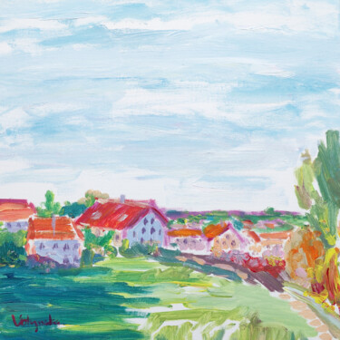Painting titled "Landschaft von Allg…" by Natalya Volynska, Original Artwork, Acrylic