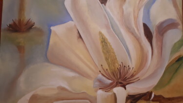 Painting titled "vanilla flower" by Natalya Yurina, Original Artwork, Oil