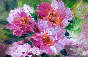 Peinture intitulée "Fleurs d'été" par Nataly Basarab, Œuvre d'art originale, Huile