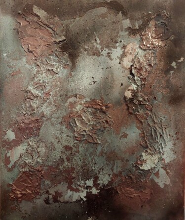 Malerei mit dem Titel "La terre de bronze" von Nathalie Barbes, Original-Kunstwerk, Acryl