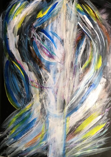 Painting titled "GALACTIQUE" by Nathalie Bellanger, Original Artwork, Acrylic