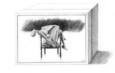 Dibujo titulada "Le pantin de bois" por Nathalie Bernard, Obra de arte original, Grafito