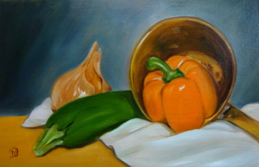 Painting titled "A la soupe !" by Nathalie Bernard, Original Artwork, Oil