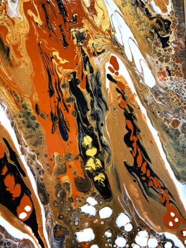 Pintura titulada "désert cuivré" por Nathalie Caillaud, Obra de arte original, Acrílico Montado en Bastidor de camilla de ma…