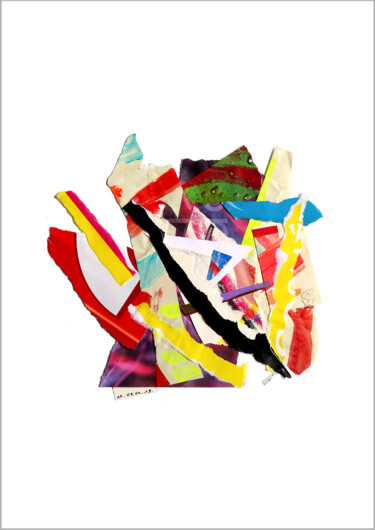제목이 "Collage flottant ab…"인 콜라주 Nathalie Cuvelier Abstraction(S)로, 원작, 콜라주 알루미늄에 장착됨
