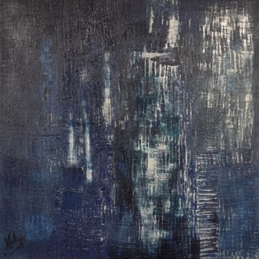 Peinture intitulée "Le Grand Bleu, Imag…" par Nathalie Fernandes (Natys), Œuvre d'art originale, Huile Monté sur Châssis en…
