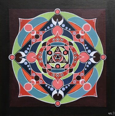 Pintura titulada "mandala "Look insid…" por Natalia Rigatto, Obra de arte original, Acrílico