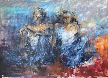 Pintura intitulada "rencontre 2" por Nathalie Grange, Obras de arte originais, Acrílico