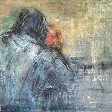 Painting titled "embrasse moi 2" by Nathalie Grange, Original Artwork, Acrylic