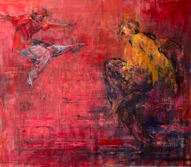 Schilderij getiteld "danseurs" door Nathalie Grange, Origineel Kunstwerk, Acryl