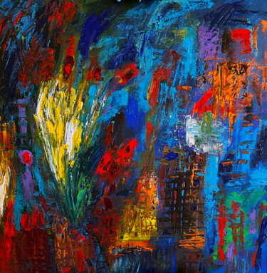 Картина под названием "Chaos-Chaos" - Nathalie Gribinski, Подлинное произведение искусства, Акрил Установлен на Деревянная р…