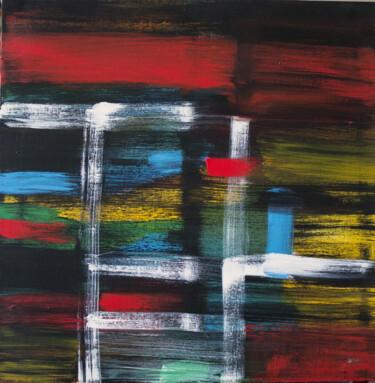 Картина под названием "White Squares" - Nathalie Gribinski, Подлинное произведение искусства, Акрил Установлен на Деревянная…