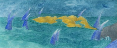Peinture intitulée "Ere du corail terre…" par Nathalie Laumond-Clémenceau, Œuvre d'art originale