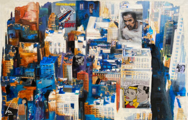 Pintura titulada "Au même instant" por Nathalie Lemaitre, Obra de arte original, Collages Montado en Bastidor de camilla de…