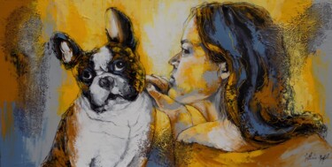 Peinture intitulée "Tu boudes?" par Nathalie Montel, Œuvre d'art originale, Acrylique Monté sur Châssis en bois