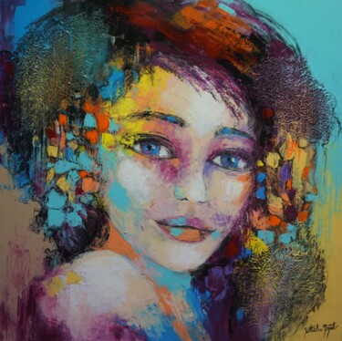 Painting titled "A fleur de peau.Nat…" by Nathalie Montel, Original Artwork, Acrylic Mounted on Wood Stretcher frame