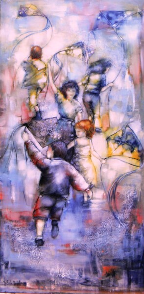 Peinture intitulée "Tourbillon.Nathalie…" par Nathalie Montel, Œuvre d'art originale, Huile
