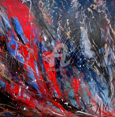 Ζωγραφική με τίτλο "´´ Red Flags ´´" από Nathalie Morin, Αυθεντικά έργα τέχνης, Ακρυλικό Τοποθετήθηκε στο Ξύλινο φορείο σκελ…