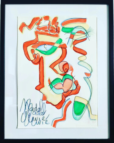 Σχέδιο με τίτλο "OEUVRE UNIQUE "ÉROS"" από Nathalie Nadal-Olivié, Αυθεντικά έργα τέχνης, Μαρκαδόρος