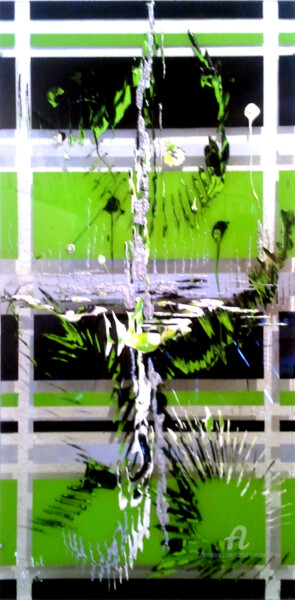 Pintura intitulada "OEUVRE UNIQUE "GREE…" por Nathalie Nadal-Olivié, Obras de arte originais, Acrílico