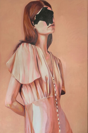 Картина под названием "REGARD PERDU" - Nathalie Pirotte, Подлинное произведение искусства, Масло