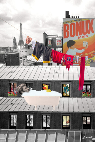 "Johnny Hallyday dan…" başlıklı Dijital Sanat Nathalie Simonet tarafından, Orijinal sanat, Foto Montaj