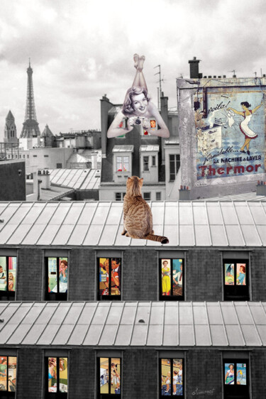 Digital Arts titled "Séance photo sur le…" by Nathalie Simonet, Original Artwork, Photo Montage