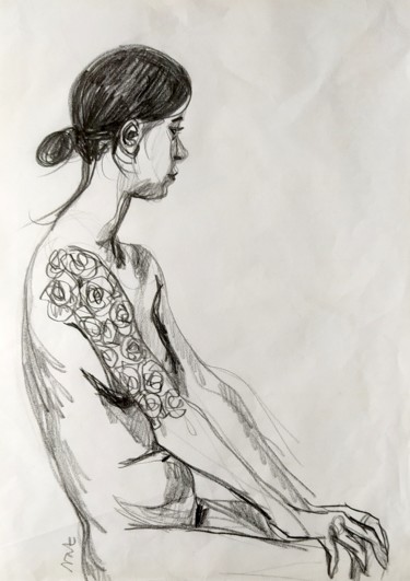 Zeichnungen mit dem Titel "Josephine.jpg" von Nathalie Blanzat, Original-Kunstwerk, Bleistift