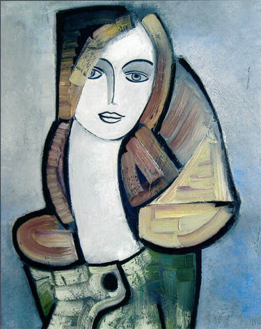 Pintura titulada "JADE" por Nathalie Mary, Obra de arte original, Oleo Montado en Bastidor de camilla de madera
