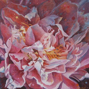 Peinture intitulée "Pivoine II" par Nathalie Pouillault Boyaval, Œuvre d'art originale, Autre