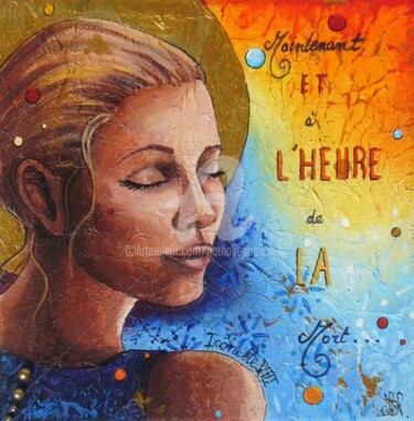 Painting titled "Icônette VIII" by Nathalie Pouillault Boyaval, Original Artwork