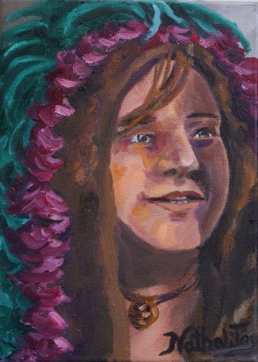 Painting titled "Janis Joplin" by Nathalitay, Original Artwork, Oil