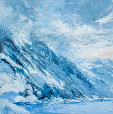 Pintura intitulada "View of the winter…" por Natiko, Obras de arte originais, Óleo Montado em Armação em madeira