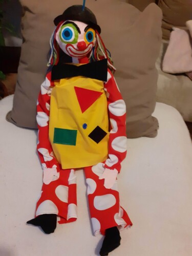 "Pipo le clown" başlıklı Heykel Nathalie Vanlaer tarafından, Orijinal sanat, Alçı
