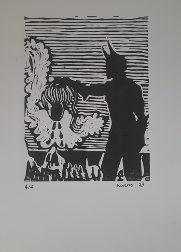 Printmaking titled "Let's blame the Dev…" by Franco Navarro, Original Artwork, Linocuts
