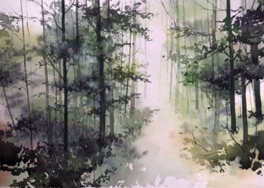 Pintura intitulada "Original watercolor…" por Nazar Grunyka, Obras de arte originais, Aquarela