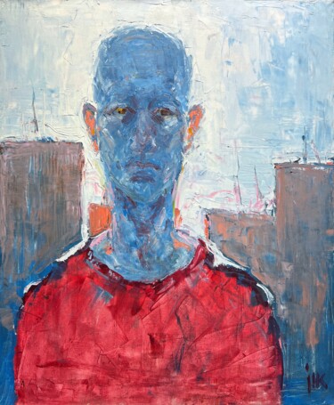 Pintura intitulada "Blue" por Nazar Ivanyuk, Obras de arte originais, Óleo Montado em Armação em madeira