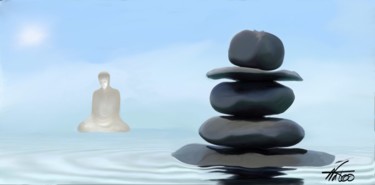数字艺术 标题为“Zen Bouddha” 由Natoo, 原创艺术品, 数字油画