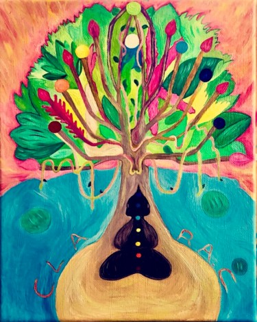 Peinture intitulée "L’Arbre Secret" par Clara.C, Œuvre d'art originale, Huile