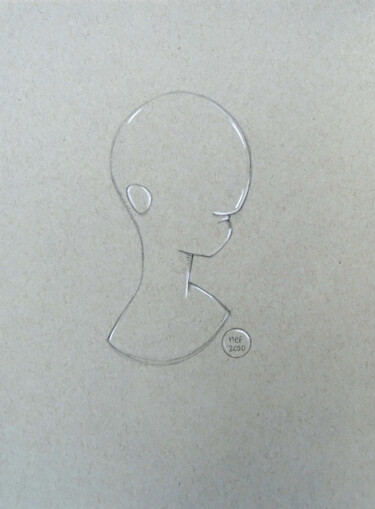 Dibujo titulada "Bubble face I" por Nef, Obra de arte original, Lápiz