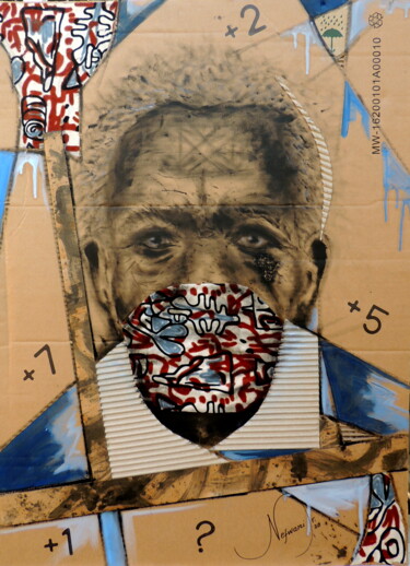 Malarstwo zatytułowany „Bukongo (Sabedoria…” autorstwa Nefwani Junior, Oryginalna praca, Olej Zamontowany na Karton