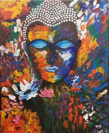 Painting titled "'The Serenity' Abst…" by Neha Dubey, Original Artwork, Acrylic