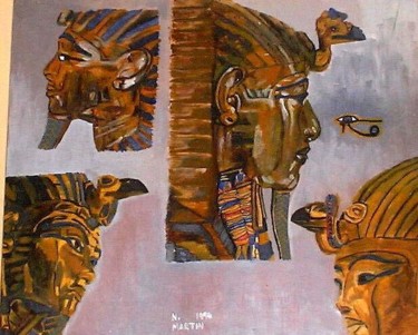 Painting titled "TUTANKHAMUN" by Neil Martin, Original Artwork, Oil