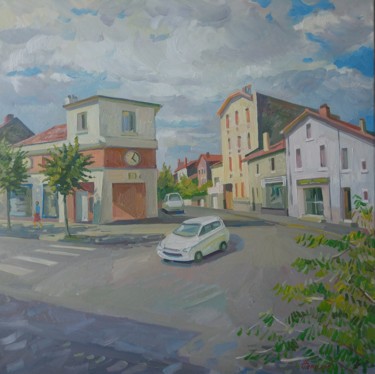 Painting titled "Boulevard à Clermon…" by Sergei Nekolov, Original Artwork, Oil