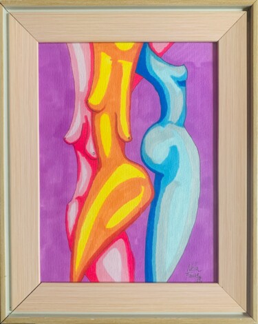 Dessin intitulée "Three pop graces" par Nella Fauve, Œuvre d'art originale, Marqueur